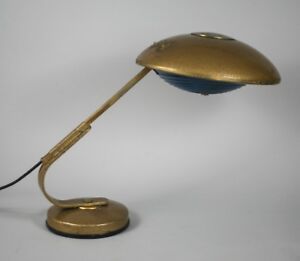 French Modernist Mid Century Desk Task Lamp Ferdinand Solere Gold Finish