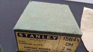 Vintage Nos Stanley Cabinet Hinges 1564 1 2 Steel Chromium 2 Flush Doors