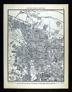 1937 Map Portland Oregon City Plan Washington Park Mt Tabor Willamette River Or