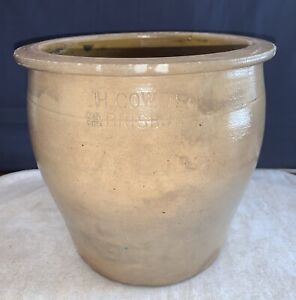 Antique H Cowden Harrisburg Pottery Stoneware Crock 1 Gallon