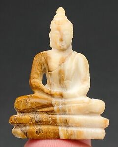 Pra Tath Carved Phra Phut Pang Samati Fetish Statue Thai Buddha Amulet Aa1391