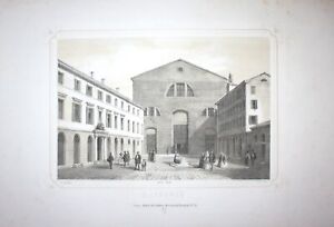 1859 Venice Venezia San Lorenzo Chiesa Church Moro Lithography