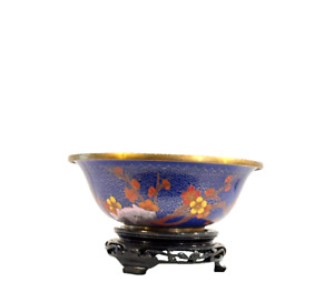 Chinese Cloisonne Bowl With Butterfly And Flowers