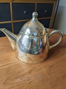 Very Heavy Silver Plated Brass Teapot Very Clean Modern Look 