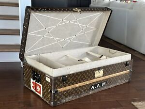 Louis Vuitton Monogram Canvas Cabin Steamer Trunk Key Antique Suitcase Luggage