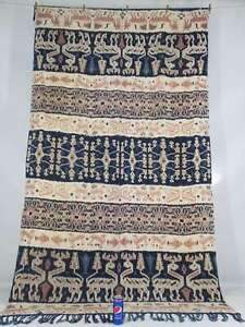 Lovely Indonesian Antique Sumba Ikat Hand Woven Wall Hanging Shawl 243x138cm