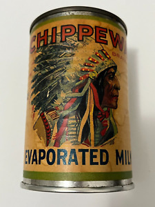 Vintage Chippewa Brand Evaporated Milk Label On Empty Can