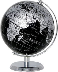 Mini Black World Globe 5 5 Inch Diameter Educational Desk Globe With Metal Bas