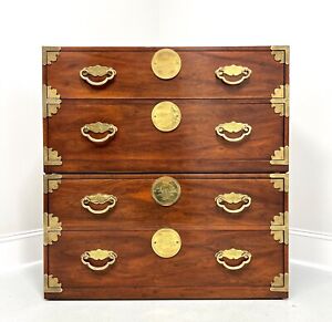 Henredon Asian Japanese Tansu Campaign Style Modular Stackable Chests Pair B