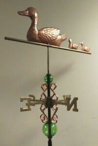 Unique Duck Family Copper Hand Hammered Weathervane All Parts As Shown No Mount