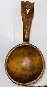 Decorative Primitive Large Hand Carved Ladle Spoon Scoop Dipper Utensil Folk Art