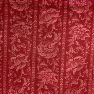 Faded Ribbon Red French Fabric C1870 Light Weight Cotton Hand Block Printed And