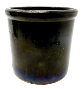Glazed Stoneware Small Antique Flower Planter Crock Decorative Pot