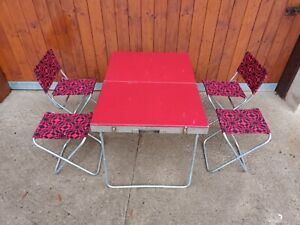 Camping Table Chairs Set And Vintage Classic Car Retro 60er