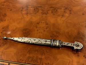 Russian Silver 84 Antique Niello 15 75 L Dagger Caucasian Kindjal Knife Ottoman