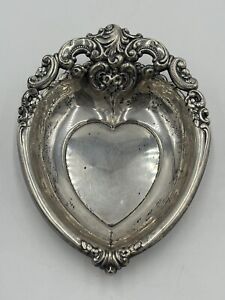 Wallace Grande Baroque Heart Candy Dish Bowl Sterling Silver Grand 75g 4850 9