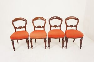 Antique Walnut Chairs Set Of 4 Balloon Back Dining Chairs Scotland 1880 H952