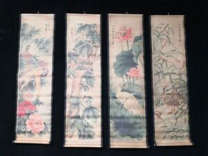 1 Set Chinese Rice Paper Zhong Tang Mural Pan Tianshou Painted Flower Bird 2323