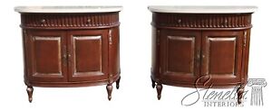 L62096ec Pair Jeffco French Louis Xvi Style Marble Top Commodes
