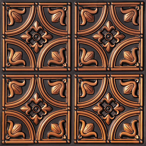 Tiny Tulips Faux Tin Ceiling Tile Antique Copper 25 Pack