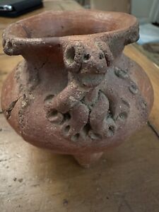 Pre Columbian Pottery Costa Rican Tripod Vessel Animal Effigy Repaired