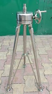 Vintage Steel Floor Standing Tripod Antique Heavy Silver Nautical Best Quality