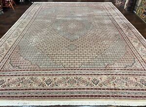 Pakistani Rug 12x15 Wool Silk Handmade Vintage Carpet Herati Mahi Oversized