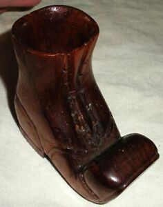 Antique Late 1800s Early 1900s Victorian Era Boot Shoe Folk Art Carved Tuvi