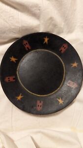 Primitive Rustic Dark Brown Wood Plate