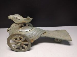 Chinese Bronze Statue Bird Shaped Vehicle Archaic Children Toys Ornaments