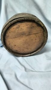 Civil War Wooden Cask Water Canteen Flask Keg Barrel Iron Banded Antique
