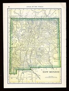1911 Original Hammond Map New Mexico Territory W Native Amer Reservations Co