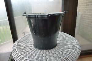 Antique 8 Tall Tin Taper Pail Wooden Handle
