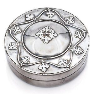 Liberty And Co Birmingham Sterling Silver Round Trinket Jewelry Box