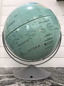 Vintage Nystrom Globe High Relief Large World Sculptural Map 34 37