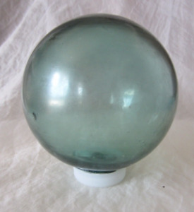 Vintage Japanese Hand Blown Sea Glass Fishing Net Float Ball Globe Buoy