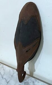 Vintage Baga People Carved Wood Painted Mask Depicting A Bird From Guinea