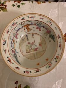 Large Chinese Famille Rose Porcelain Basin Bowl 19th C