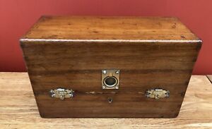 Antique Mahogany Library Office Index Card Box With Brass Fittings 30 5cm