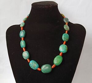 Vintage Coral And Turquoise Necklace Himalaya Tibet