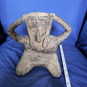 Ancient Unknown Precolumbian Mesoamerican Deity Effigy Pot Artifact