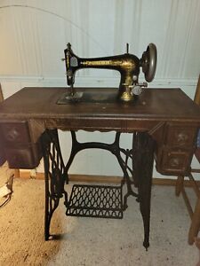 Antique Vintage 1893 Singer Sewing Machine With Foot Treadle 