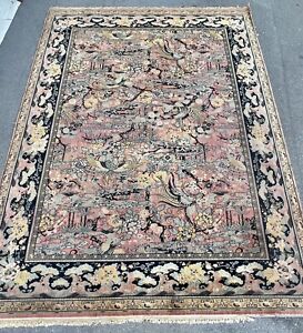 Rare Antique Whittall Anglo Wilton Bird Of Paradise Art Deco Rug 9x12ft