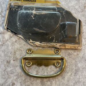 Vintage Stanley Hardware Brass Chest Handle Trunk Tool Lock Box No Screws