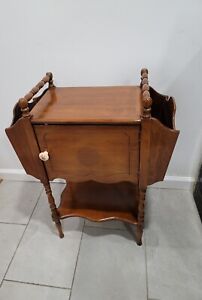 Vintage Farmhouse Magazine Rack Side End Table Country
