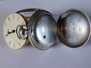 Antique Solid Silver Fusee Pocket Watch By H Kemshead Of Manchester