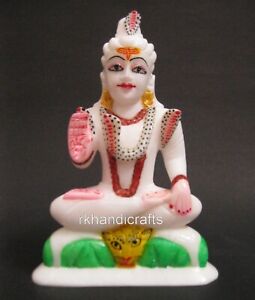 9 Inches Marble Shivary Ji Statue Handmade Work Mahakaal Statue For Table Decor