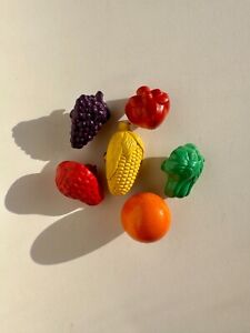 Very Rare Vintage Bright Colorful Fruit And Vegetable Metal Drawer Knob Pull