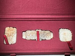 Good Chinese Spring And Autumn Period Old Jade Carved Set Of Handle Of A Sword 