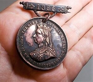 1896 Victoria Bronze Attendance Medal W Date C Clasp 4 Rs Of Perfect School